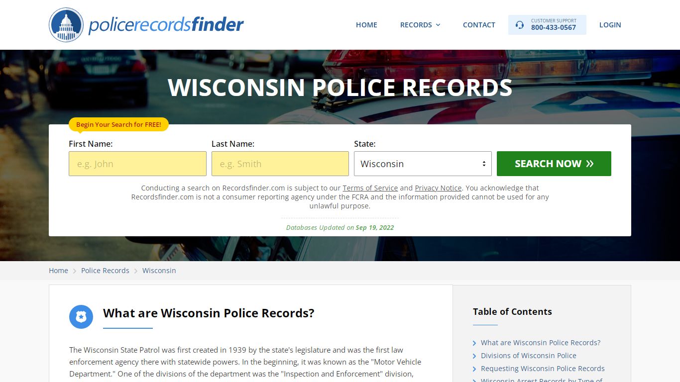 Wisconsin Police Records Search & Police Departments Online